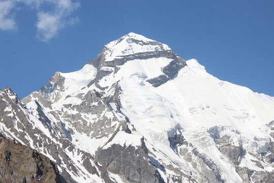 snow capped tip od adi kailash mountain, a sacred mountain in Hinduism 