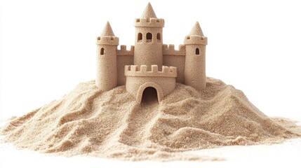 Sand castle sand outdoors white background.