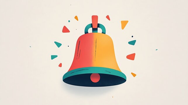 Vibrant Illustration of a Bell Symbolizing the Grito de Dolores for Mexican Independence Day Celebration