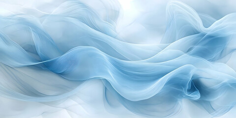 Obraz premium Abstract blue fabric waves, soft, flowing silk texture background.