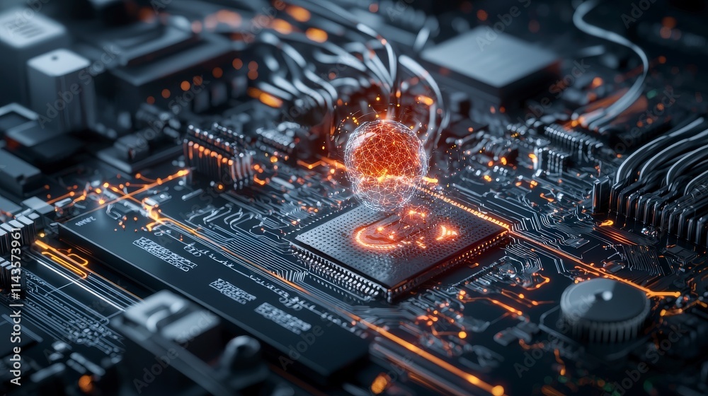 Poster ai systems responding to emerging technologies digital landscape concept art futuristic environment 