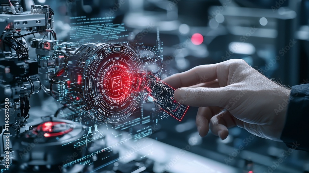 Poster dynamic digital identity management innovative technology scene high-tech environment futuristic vie