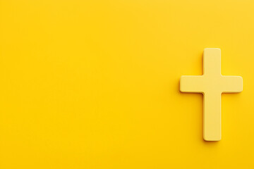 Fototapeta premium yellow cross isolated on yellow background
