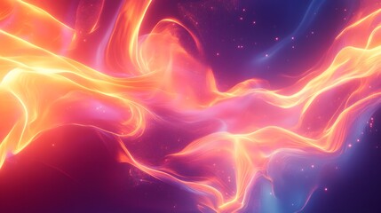 Obraz premium Abstract Cosmic Nebula Swirling Orange Pink Hues