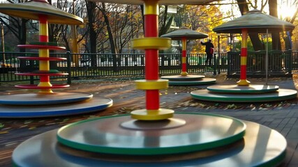 Blurry obstacles tered throughout the park offering endless opportunities for fun and excitement.