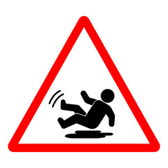 Slippery Symbol Sign,Vector Illustration, Isolate On White Background Label. EPS10