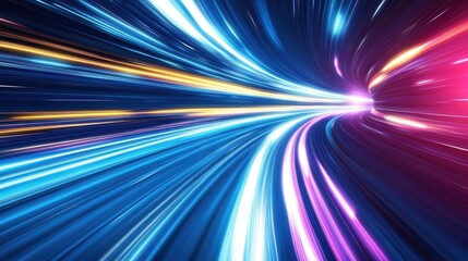 Abstract Light Speed Tunnel Through Space