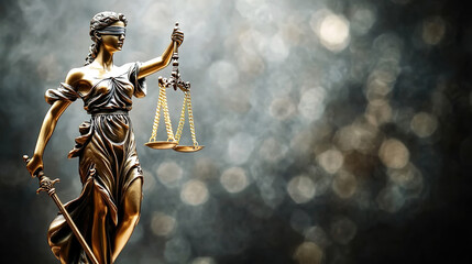 Legal and law concept statue of Lady Justice with scales of justice
