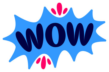 Lettering sticker wow