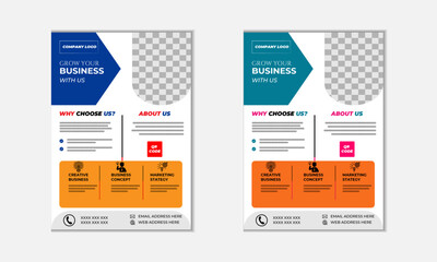 Corporate business flyer template design set, Brochure design, cover modern layout, annual report, poster, flyer in A4 with colorful business proposal
