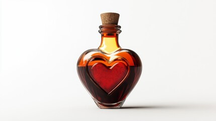 Heart-Shaped Love Potion Bottle, Romantic Elixir, Fantasy Romance, 3D Render
