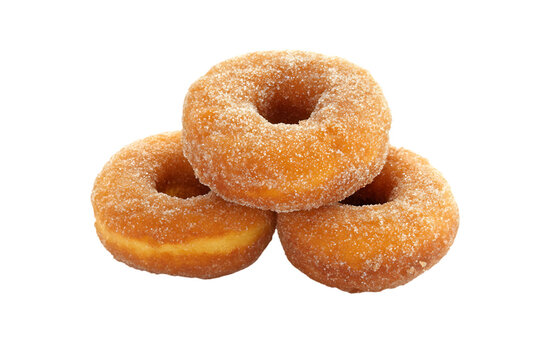 Fresh donuts isolated on transparent background, cut out, PNG