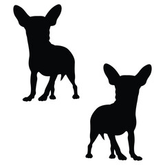 Chihuahua Silhouette, Chihuahua Vector Silhouette, Chihuahua cartoon Silhouette, Chihuahua illustration, Chihuahua icon Silhouette, Chihuahua Silhouette illustration