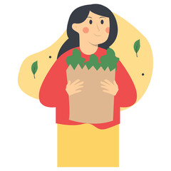 Green Lifestyle Person Character in Cartoon Design. Vector Illustration