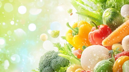 Antioxidant aura vibrant vegetables in a natural garden environment