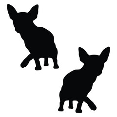 Chihuahua Silhouette, Chihuahua Vector Silhouette, Chihuahua cartoon Silhouette, Chihuahua illustration, Chihuahua icon Silhouette, Chihuahua Silhouette illustration
