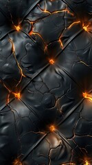 Mesmerizing fractal flames and fiery cracks erupt across a dark digital landscape creating a captivating and intense visual experience  This abstract