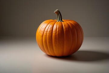 there is a small orange pumpkin sitting on a table
