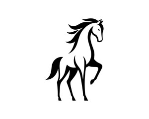 Horse logo design icon symbol vector illustration. Horse silhouette logo. Animal logo.