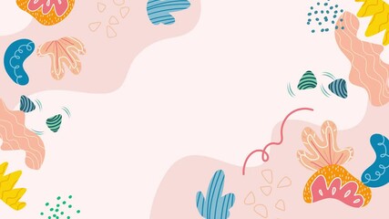 trendy abstract artwork with modern geometric patterns and organic shapes with space for text seamless 4k video background motion pop art design - Powered by Adobe