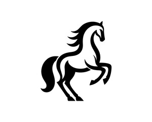 Horse logo design icon symbol vector illustration. Horse silhouette logo. Animal logo.