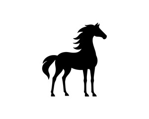 Horse logo design icon symbol vector illustration. Horse silhouette logo. Animal logo.
