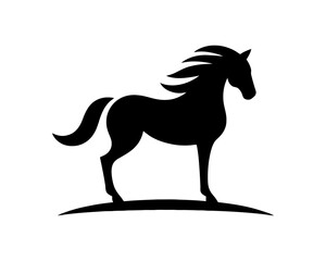 Horse logo design icon symbol vector illustration. Horse silhouette logo. Animal logo.