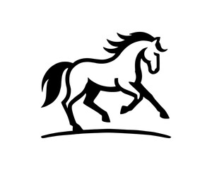 Horse logo design icon symbol vector illustration. Horse silhouette logo. Animal logo.