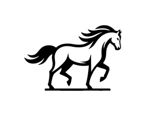 Horse logo design icon symbol vector illustration. Horse silhouette logo. Animal logo.