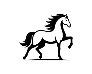 Horse logo design icon symbol vector illustration. Horse silhouette logo. Animal logo.