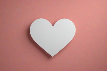 Fototapeta premium there is a white heart shaped paper on a pink background