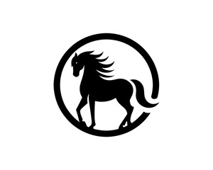 Horse logo design icon symbol vector illustration. Horse silhouette logo. Animal logo.