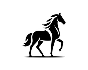 Horse logo design icon symbol vector illustration. Horse silhouette logo. Animal logo.