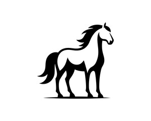 Horse logo design icon symbol vector illustration. Horse silhouette logo. Animal logo.