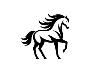 Horse logo design icon symbol vector illustration. Horse silhouette logo. Animal logo.