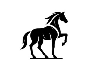 Horse logo design icon symbol vector illustration. Horse silhouette logo. Animal logo.