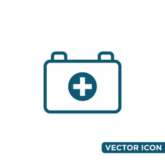 Simple Design First Aid Bag Icon Template 