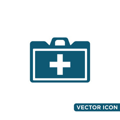 Simple Design First Aid Bag Icon Template 