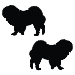 Chow Chow Silhouette, Chow Chow Vector Silhouette, Chow Chow cartoon Silhouette, Chow Chow illustration, Chow Chow icon Silhouette, Chow Chow Silhouette illustration