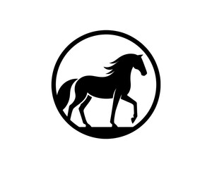 Horse logo design icon symbol vector illustration. Horse silhouette logo. Animal logo.