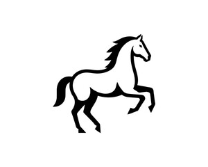 Horse logo design icon symbol vector illustration. Horse silhouette logo. Animal logo.