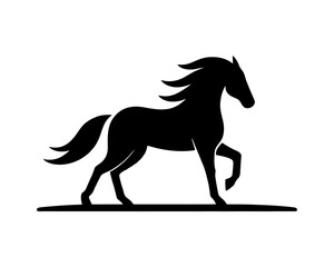 Horse logo design icon symbol vector illustration. Horse silhouette logo. Animal logo.