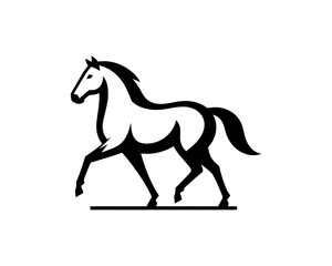 Horse logo design icon symbol vector illustration. Horse silhouette logo. Animal logo.