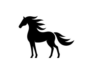 Horse logo design icon symbol vector illustration. Horse silhouette logo. Animal logo.