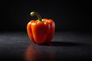 there is a red pepper that is sitting on a table