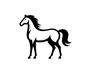 Horse logo design icon symbol vector illustration. Horse silhouette logo. Animal logo.