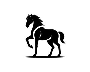 Horse logo design icon symbol vector illustration. Horse silhouette logo. Animal logo.