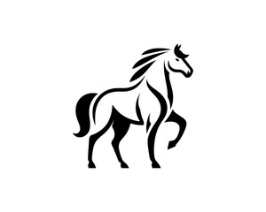 Horse logo design icon symbol vector illustration. Horse silhouette logo. Animal logo.