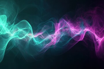 Fototapeta premium Abstract waves flowing energy vibrant colors teal and purple