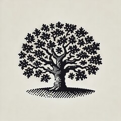 Fototapeta premium Stylized tree illustration with intricate branches.